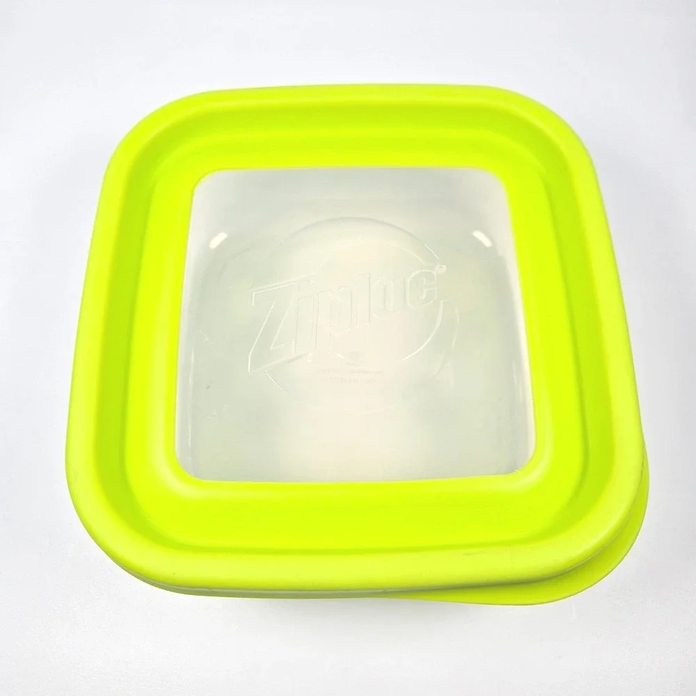 Ziploc VersaGlass Food Storage Container Square 32‎ oz Green Lid Bormioli Rocco